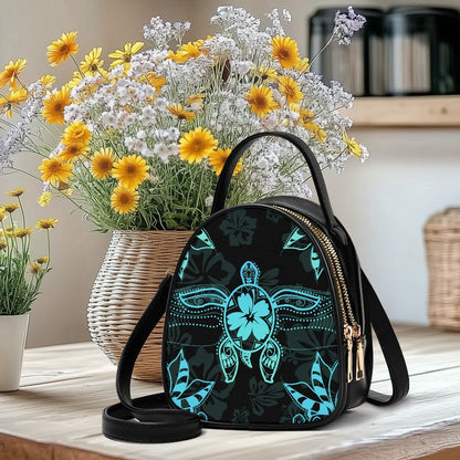 Tribal Turtle Stylish Double-Layer Women’s Leather Square Bag