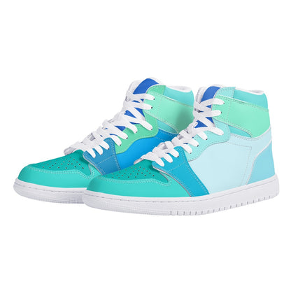 Gradient Blue Stylish Streetwear High-Top Sneakers