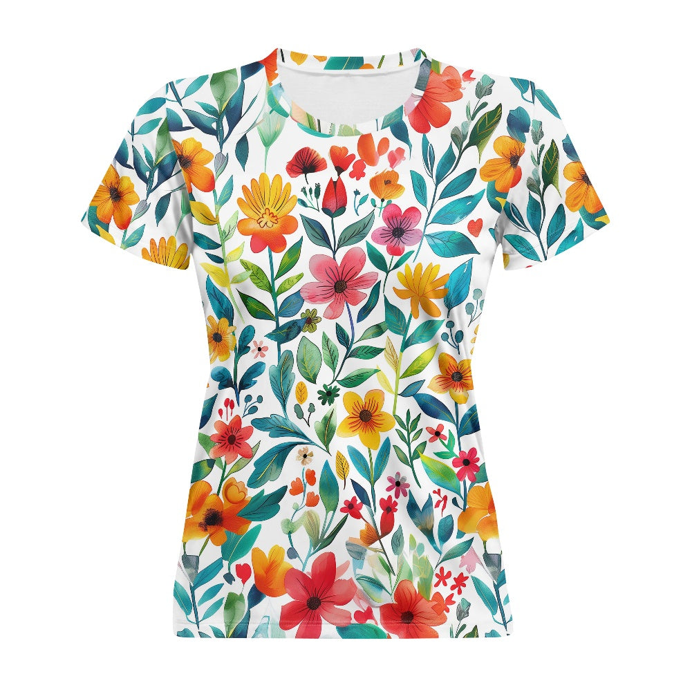 Floral Bloom Ladies' Round Neck T-Shirt