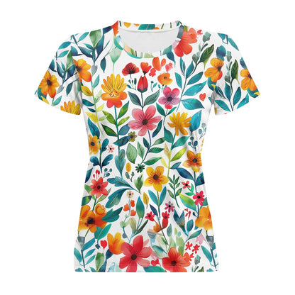 Floral Bloom Ladies' Round Neck T-Shirt