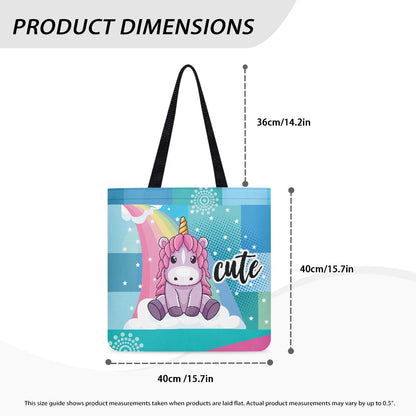 Adorable Unicorn Rainbow Cloth Tote Bag