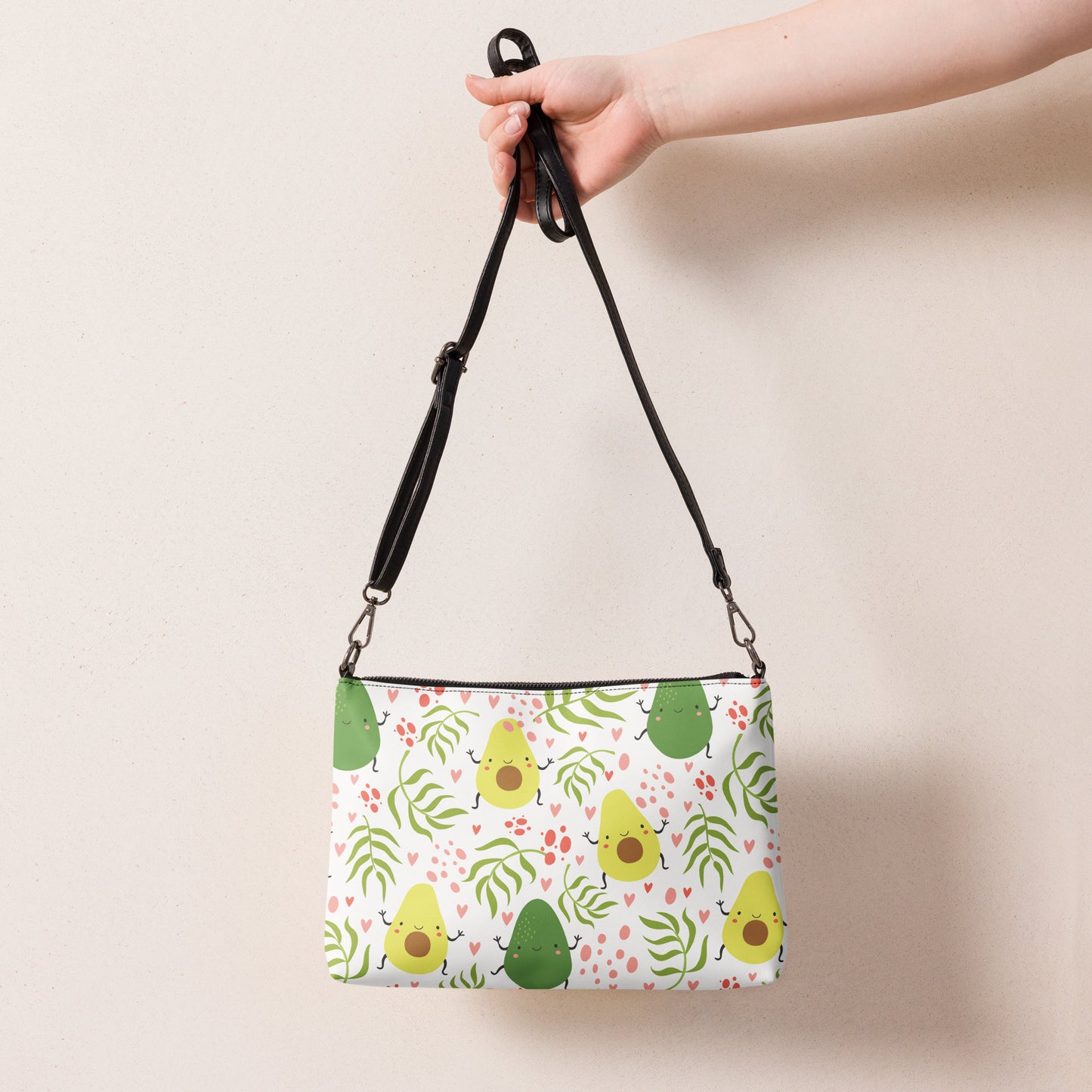 all over print crossbody bag black back