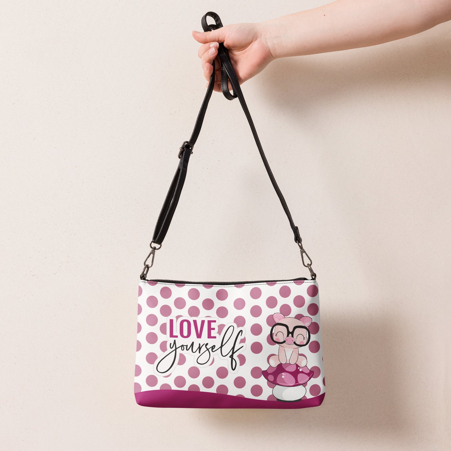 all over print crossbody bag black back