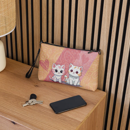 Cute Orange and Pink Cats Crossbody Bag