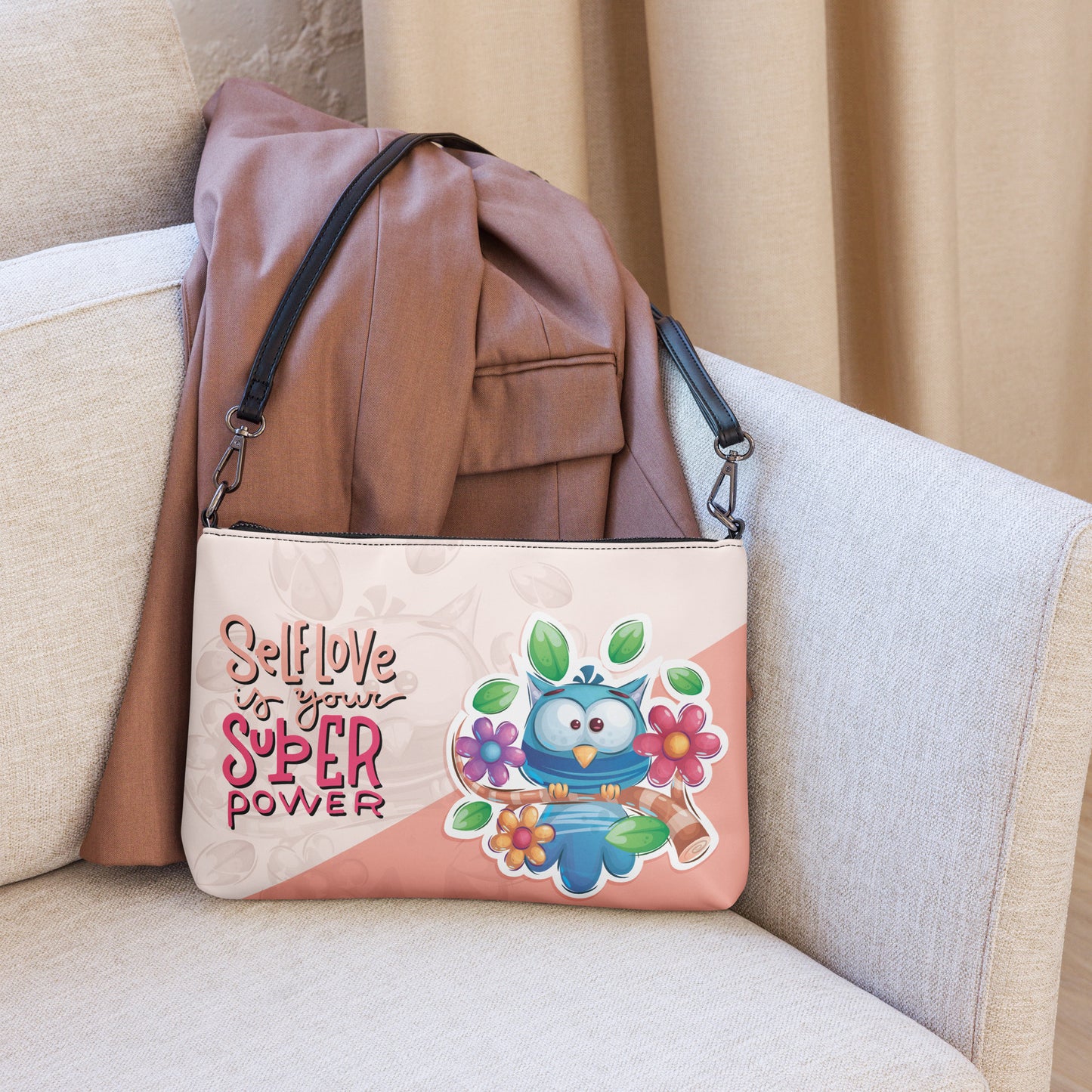 Believe in Yourself Owl Crossbody Bag