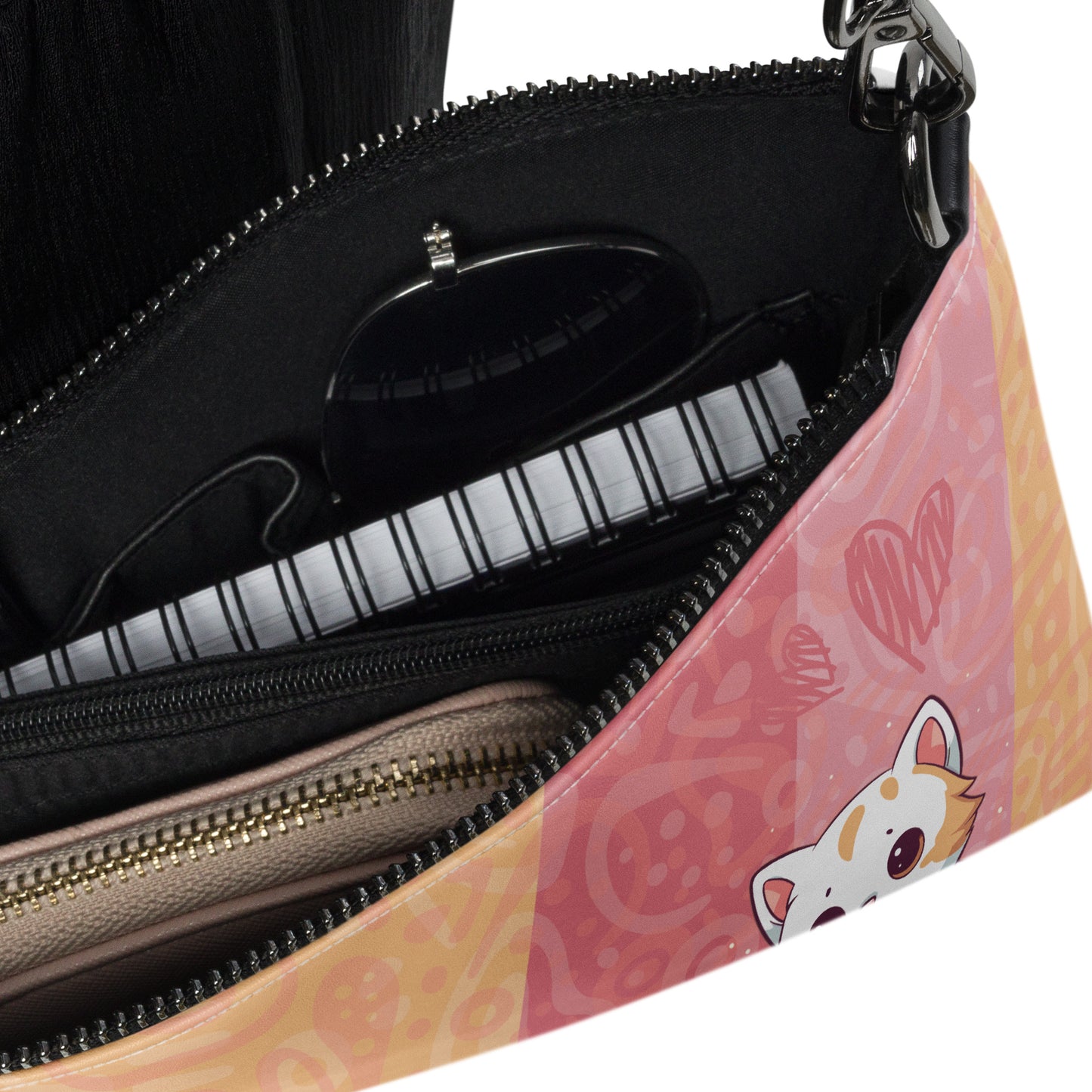 Cute Orange and Pink Cats Crossbody Bag