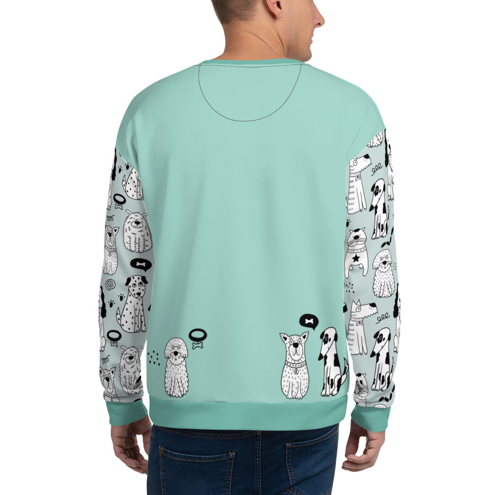 all over print recycled unisex sweatshirt white left front