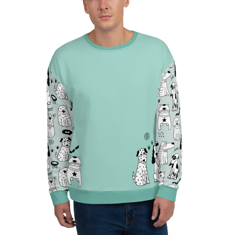 all over print recycled unisex sweatshirt white left front