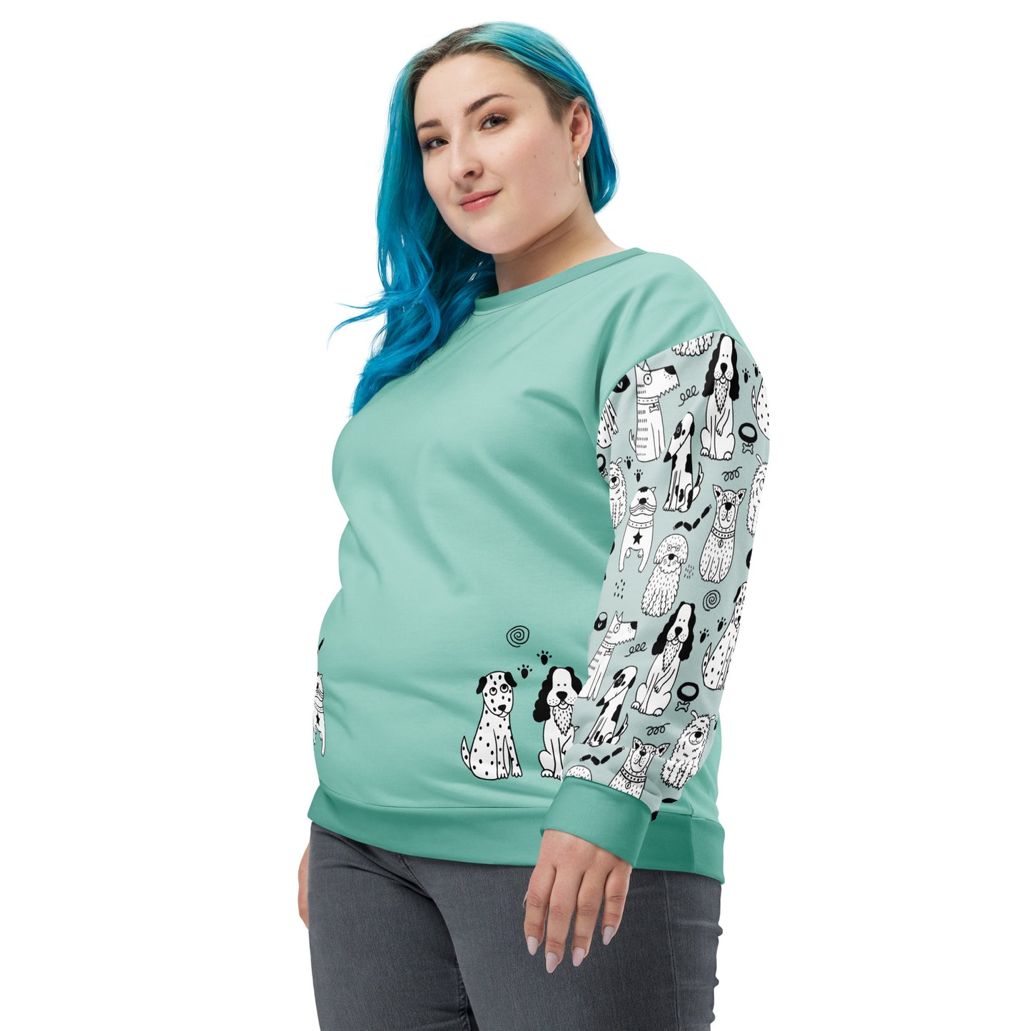 all over print recycled unisex sweatshirt white left front