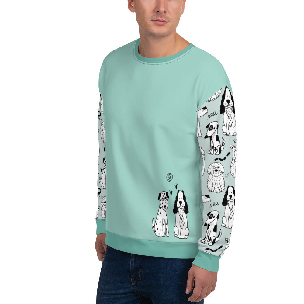 all over print recycled unisex sweatshirt white left front