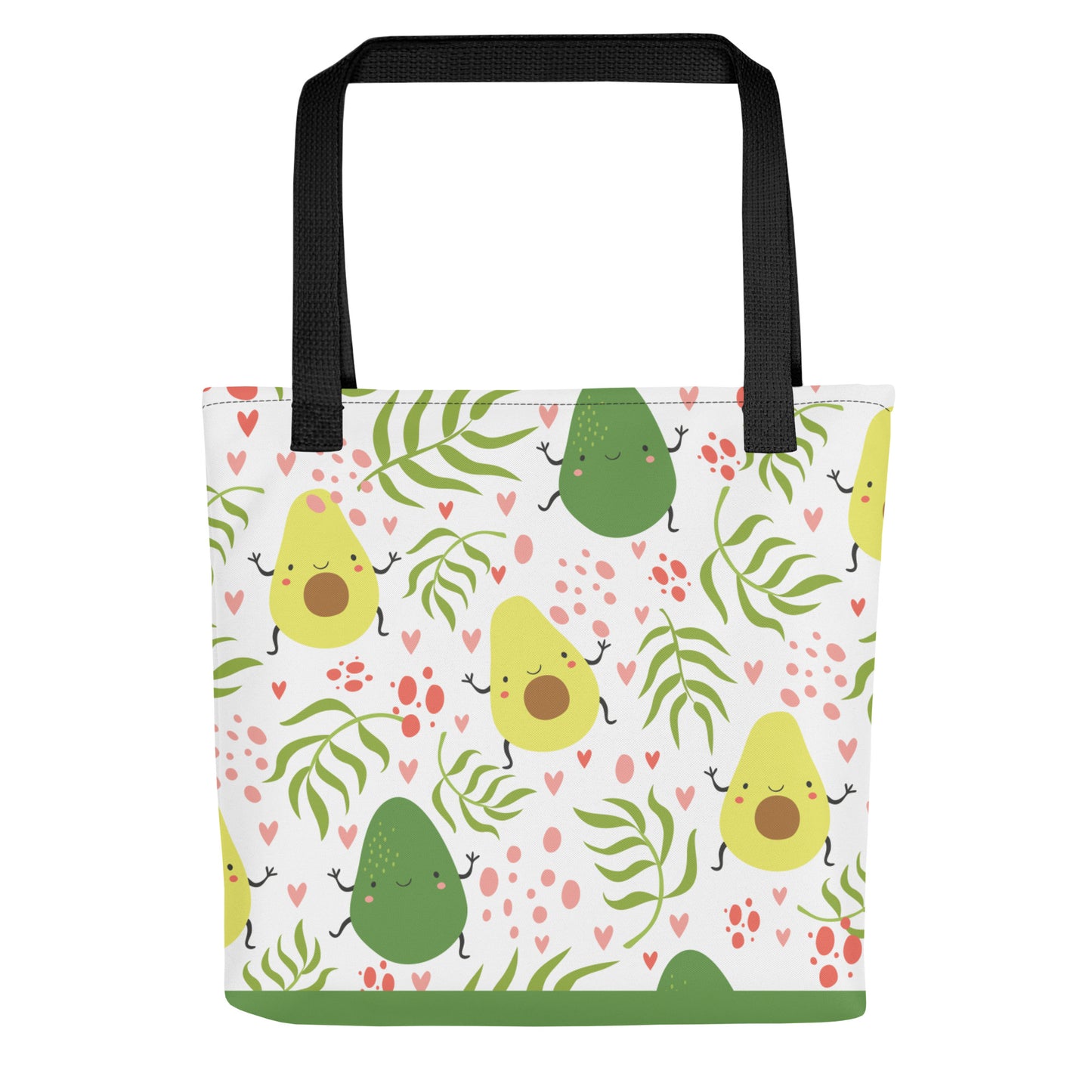 all over print tote bag black 15x15