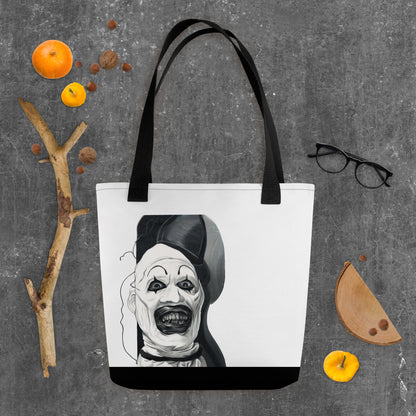 all over print tote bag black 15x15