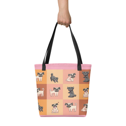 all over print tote bag black 15x15 front