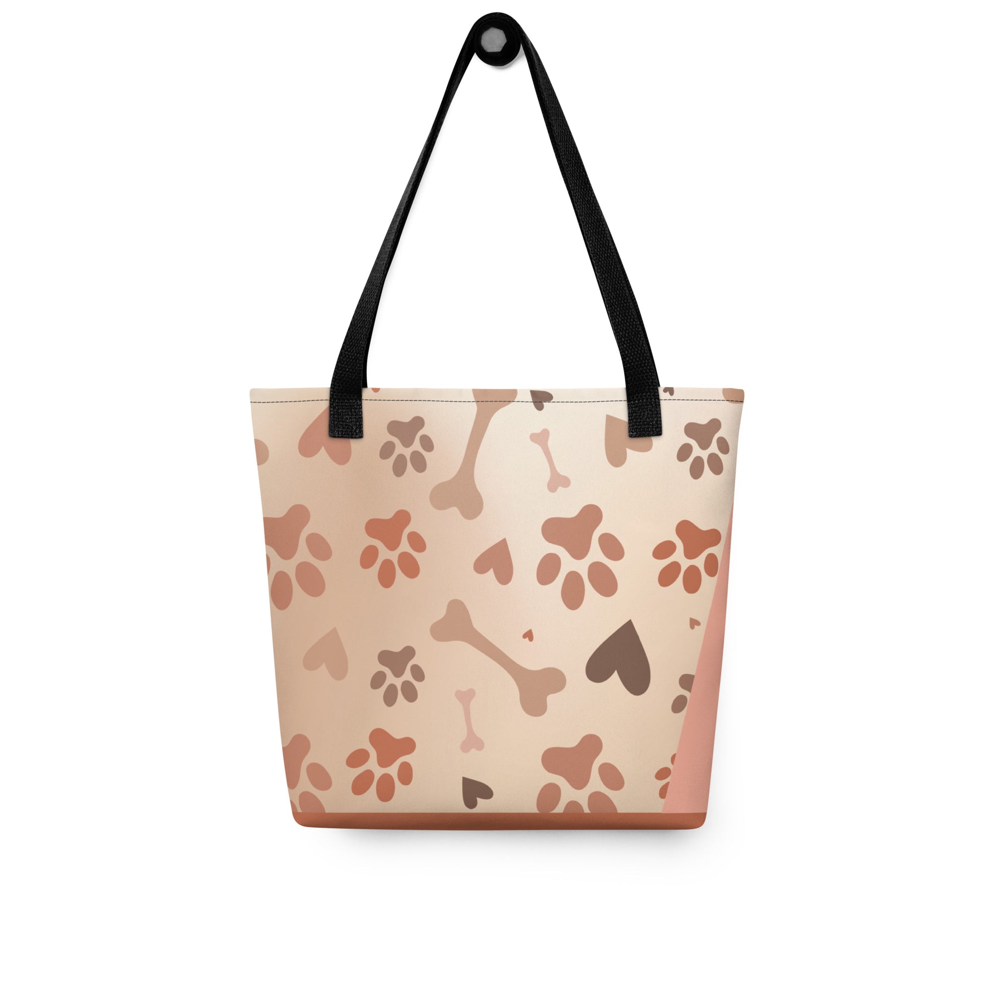 all over print tote bag black 15x15 back