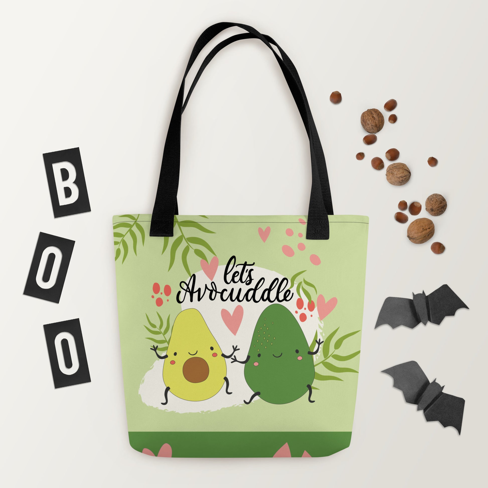 all over print tote bag black 15x15