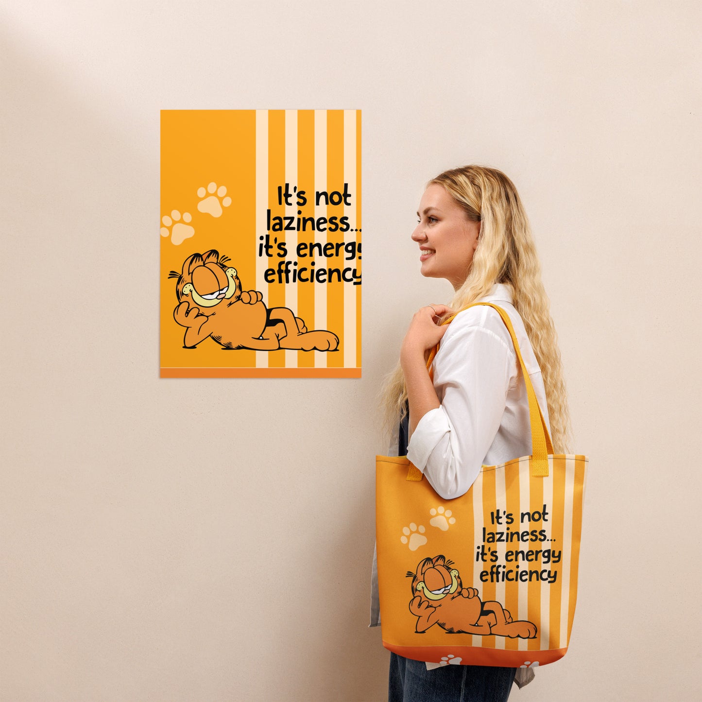 Lazy Garfield Tote Bag