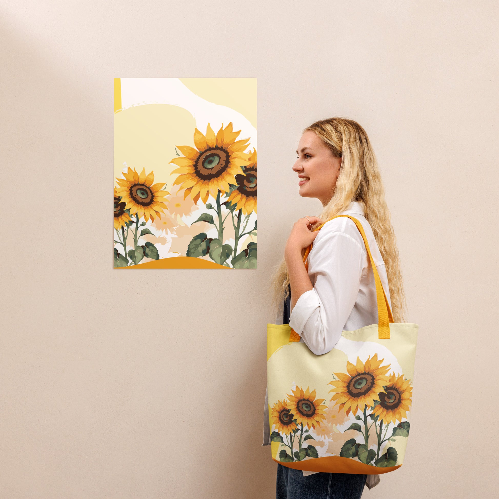 all over print tote bag yellow 15x15