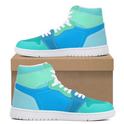 Gradient Blue Stylish Streetwear High-Top Sneakers