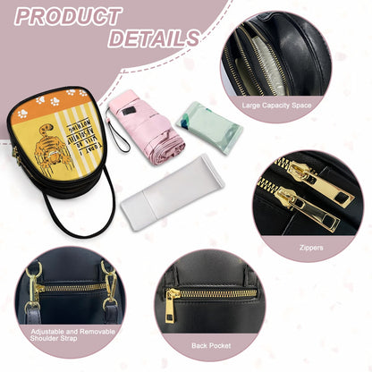 Lazy Cat Playful Double-Layer Women’s Leather Square Bag