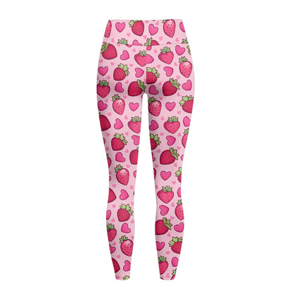 Strawberry Hearts Women's Yoga Pants with Pockets