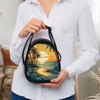 Sunset Beach Elegant Double-Layer Women’s Leather Square Bag