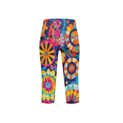 Colorful Boho Kids' Capri Yoga Pants