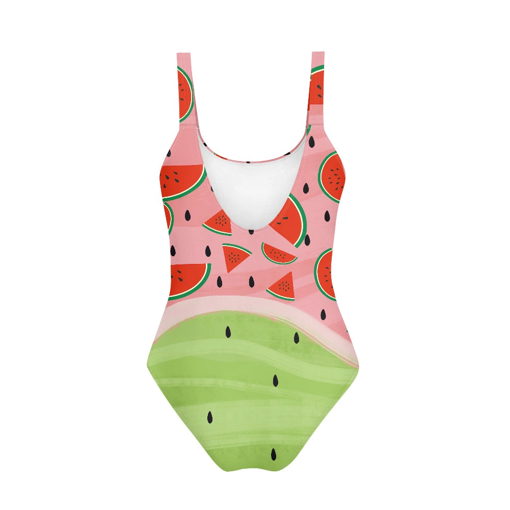 Girls' Watermelon Print One-Piece Swimsuit