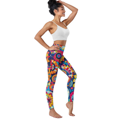 Vibrant Mandala Women's Yoga Pants with Pockets