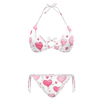 Floating Heart Balloons Halter Bikini