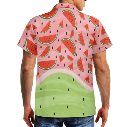 Watermelon Print Hawaiian Shirt