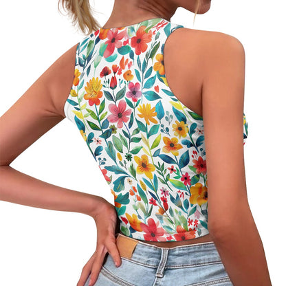 Stylish Floral Sleeveless Women Tight Tank Tops