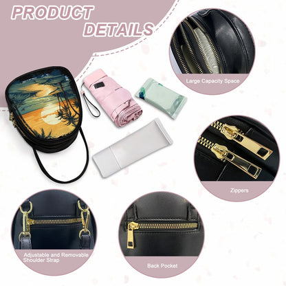 Sunset Beach Elegant Double-Layer Women’s Leather Square Bag