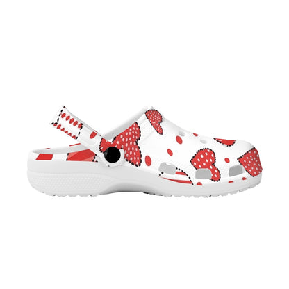 Polka Dot Heart Pattern Adult Clogs