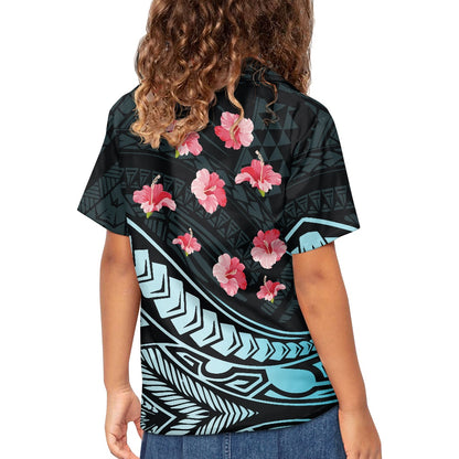 Hibiscus Design Hawaiian Shirt for Kids