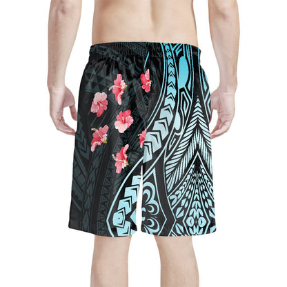 Men's Tribal Hibiscus Print Swim Shorts