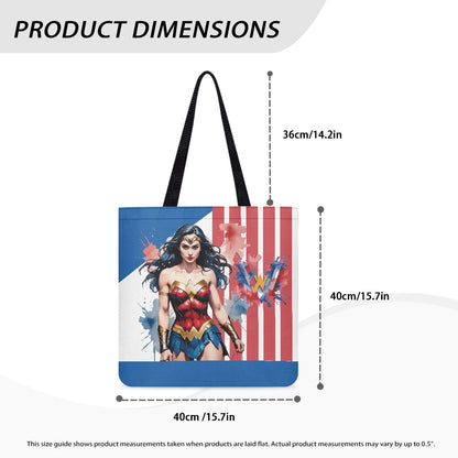 Wonder Woman Patriotic Design Cloth Tote Bag