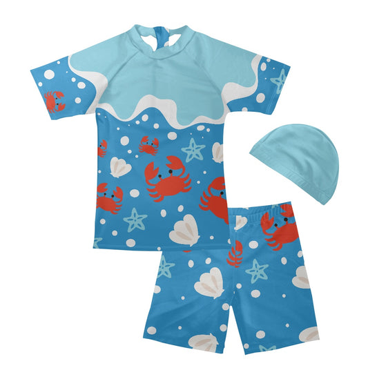 Ocean Crab Boys' Three-Piece Swimsuit Set