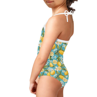 Lemon Print Kids’ One-Piece Swimsuit