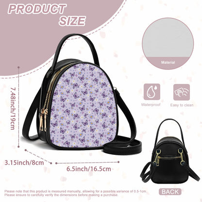 Butterfly Design Elegant Double-Layer Women’s Leather Square Bag