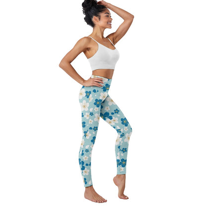 Blue Blossom Women's Yoga Pants with Pockets