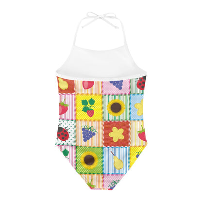 Patchwork Fruit Kids’ One-Piece Swimsuit