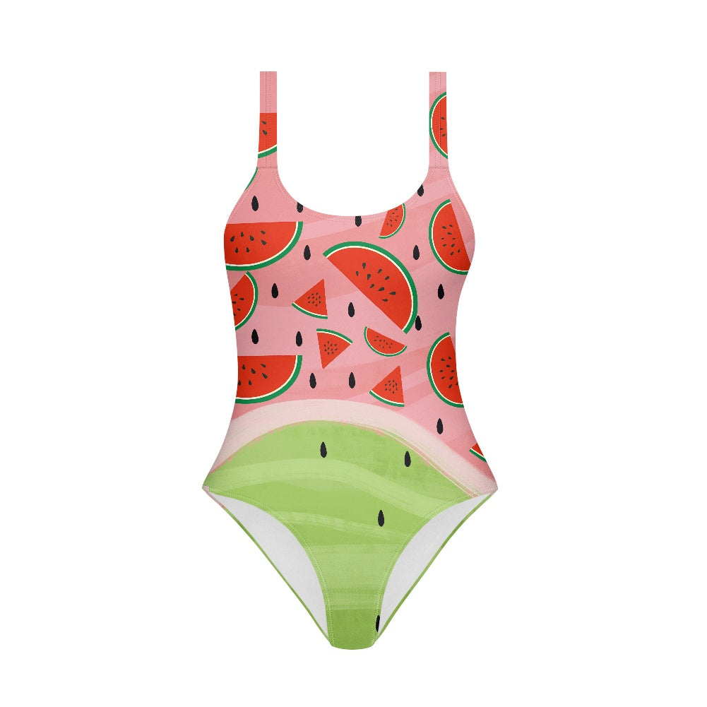 Girls' Watermelon Print One-Piece Swimsuit