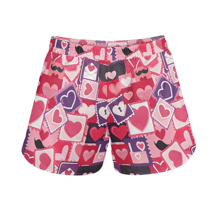 Love Stamp Print Women’s Shorts