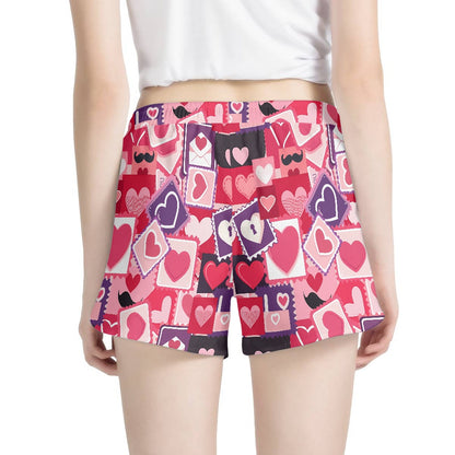 Love Stamp Print Women’s Shorts