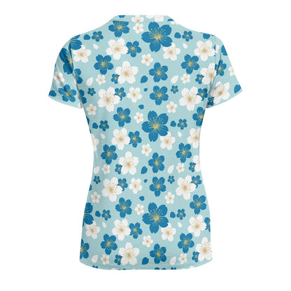 Blue Blossom Ladies' Round Neck T-Shirt