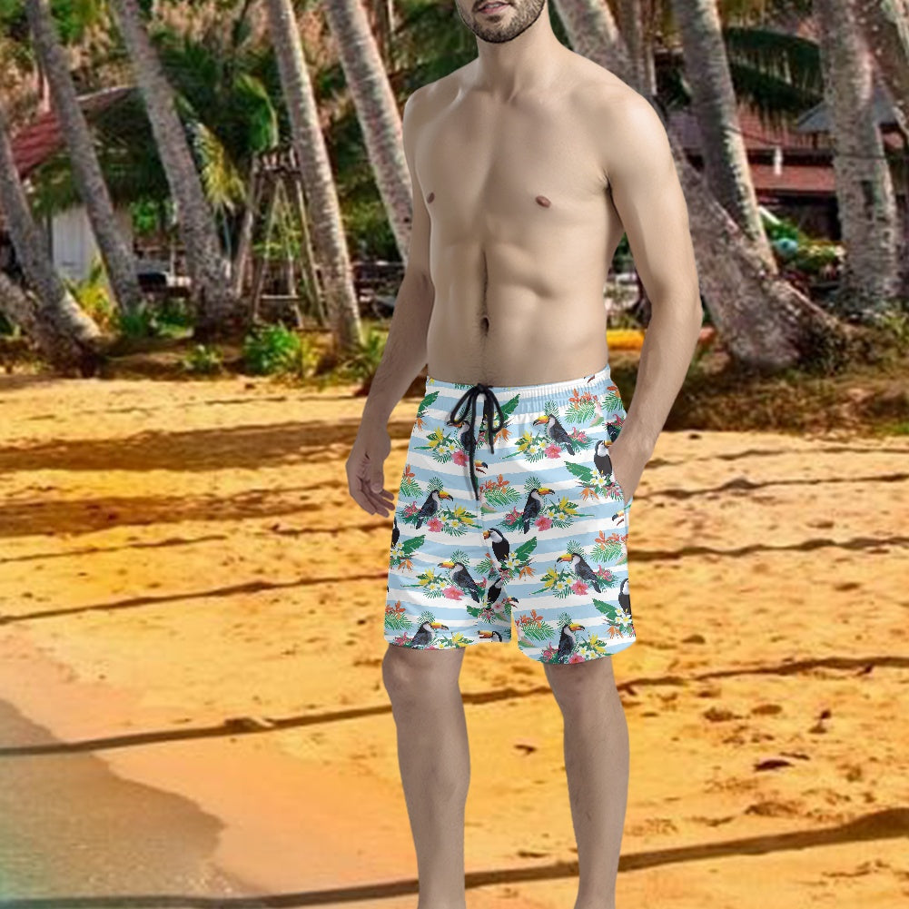 Men's Tropical Toucan Print Swim Shorts