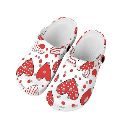 Polka Dot Heart Pattern Adult Clogs