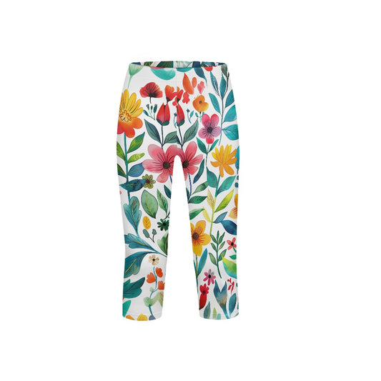 Tropical Bloom Kids' Capri Yoga Pants