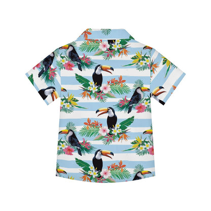 Tropical Toucan Design Hawaiian Shirt for Kids