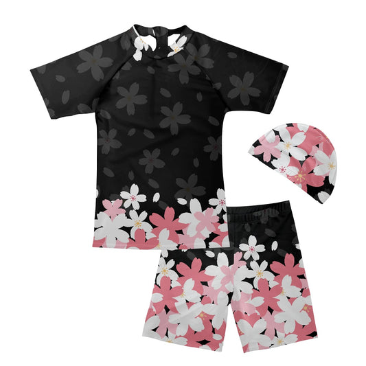 Floral Bloom Boys' Three-Piece Swimsuit Set